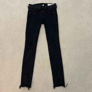 Rag & Bone / Jean size 26 black ripped jeans. Style: legging